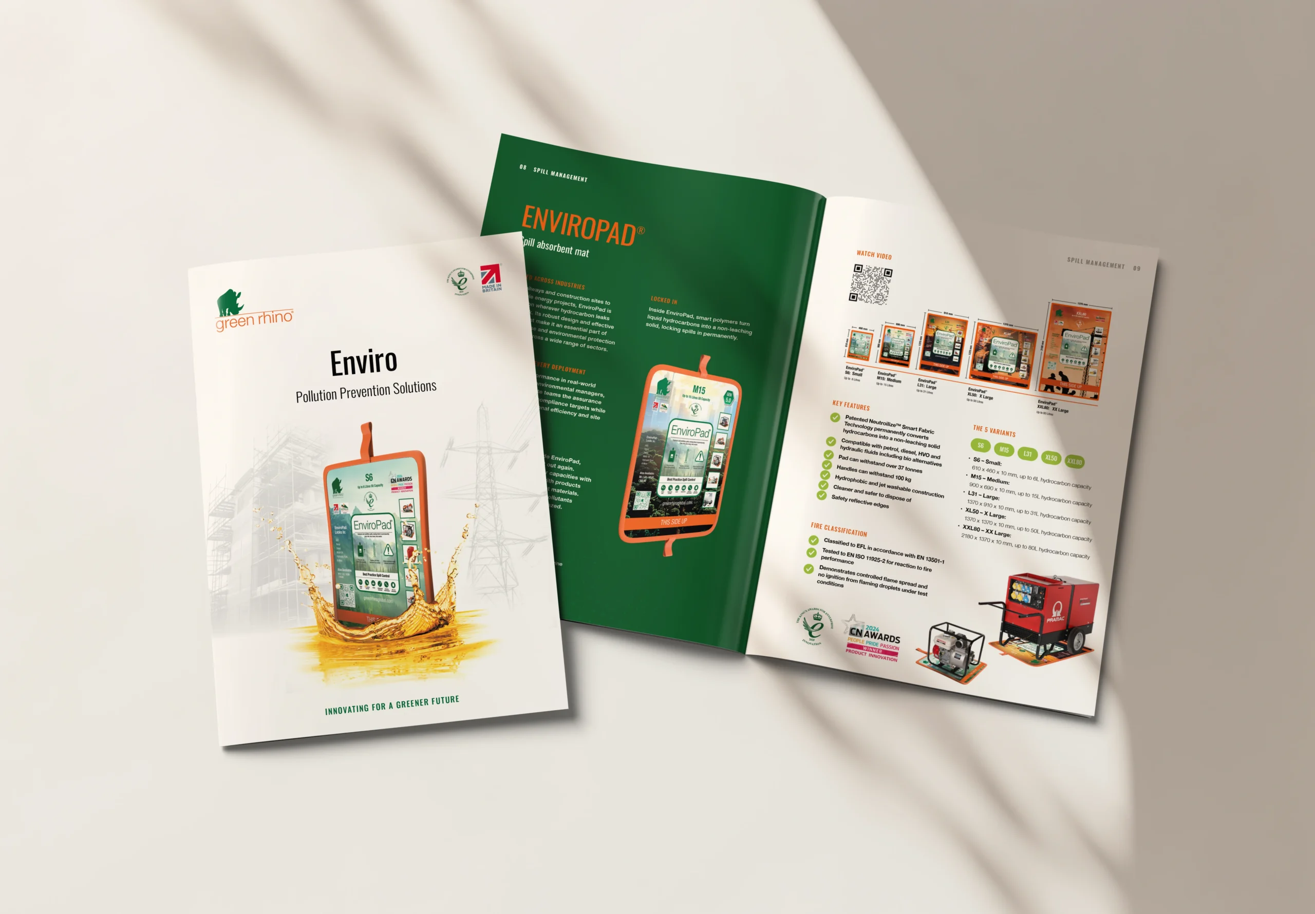 Green Rhino's Enviro range brochure mockup 2026