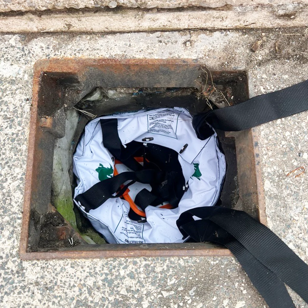 DropFit Oil & Sediment gully filter on site