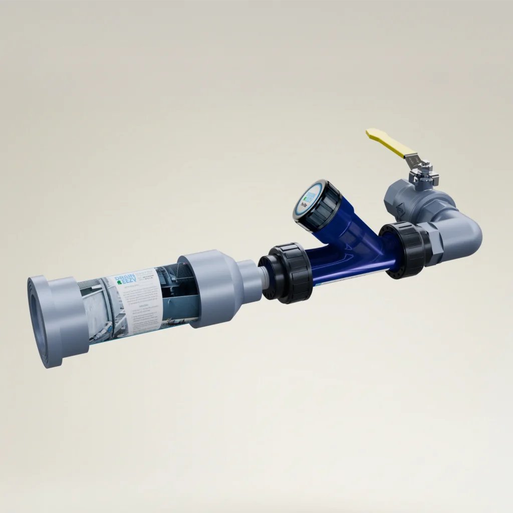 DrainEezy Pre-Filter connected with Transformer Bund Filter